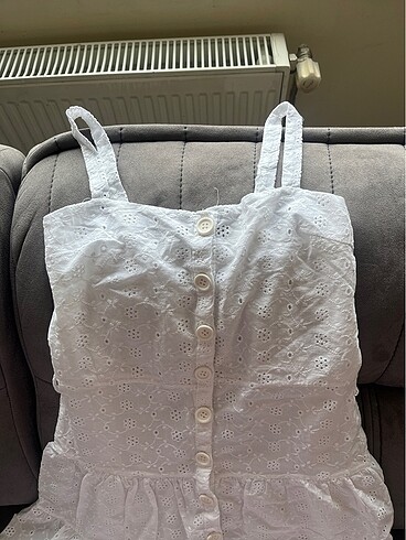 Beyaz Fistolu Elbise - Görsel 2