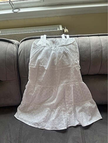 Beyaz Fistolu Elbise - Görsel 3