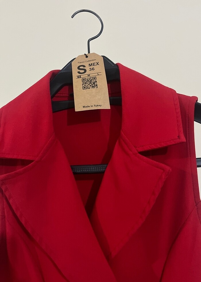 Kırmızı kumaş elbise - Görsel 4