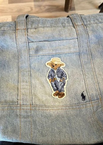 Gri Denim Nakışlı Kadın El Çantası