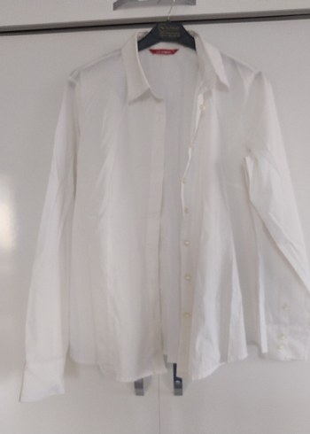 Beyaz Notch Yaka Uzun Kollu Ofis Gömleği - Görsel 4