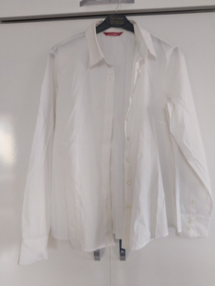 Beyaz Notch Yaka Uzun Kollu Ofis Gömleği - Görsel 4