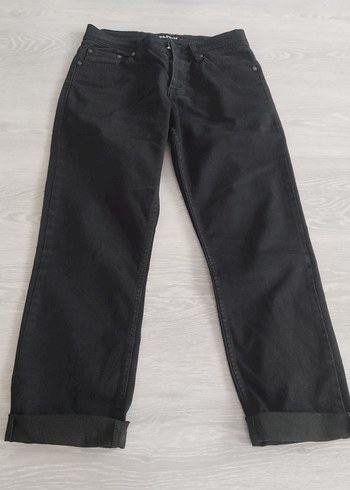 Koyu Siyah Kadın Denim Boyfriend Pantolon - Görsel 2