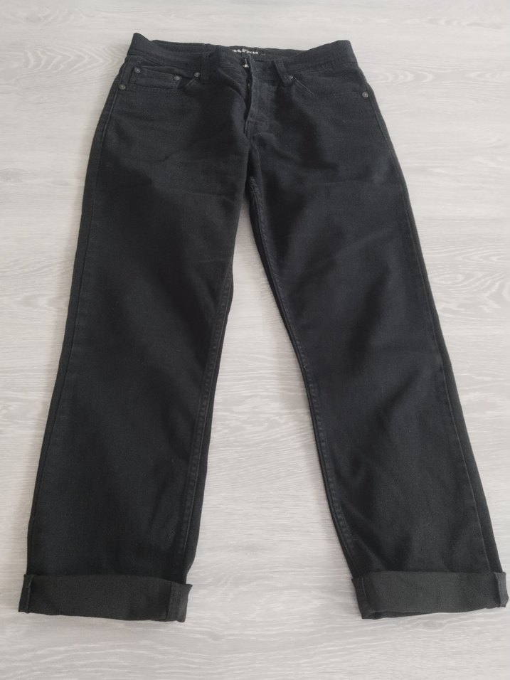 Koyu Siyah Kadın Denim Boyfriend Pantolon - Görsel 2