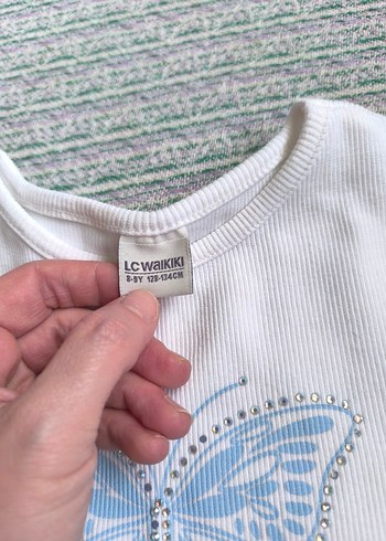 Kız Çocuk Kot şort Etek ve Beyaz Tişört - Görsel 6