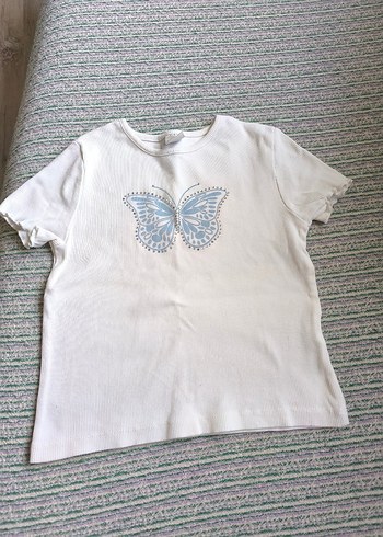 Kız Çocuk Kot şort Etek ve Beyaz Tişört - Görsel 5