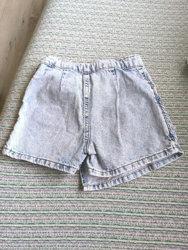 Kız Çocuk Kot şort Etek ve Beyaz Tişört - Görsel 3