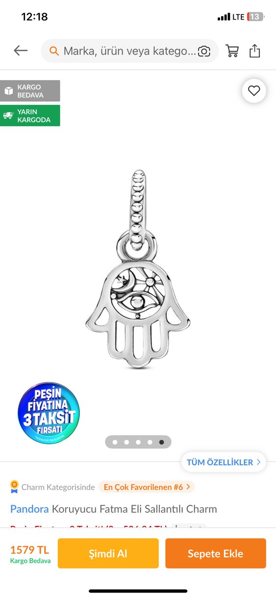 Boncuk Detaylı Gri Bohem Charm Kolye - Görsel 2