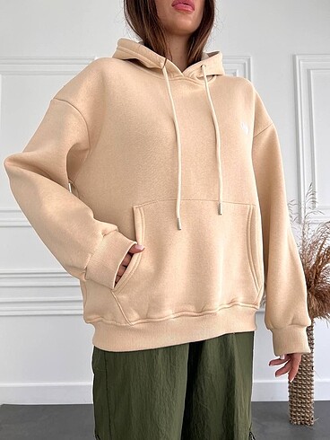m Beden çeşitli Renk Kalp Baskılı Oversize Sweatshirt
