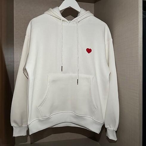Kalp Baskılı Oversize Sweatshirt
