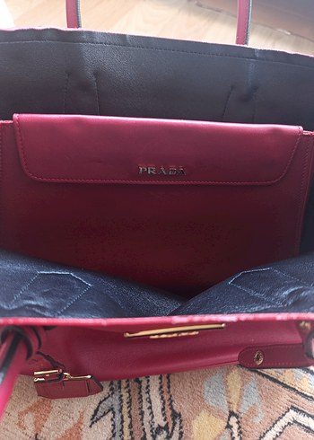 Kırmızı Deri Kadın El Çantası - Görsel 3