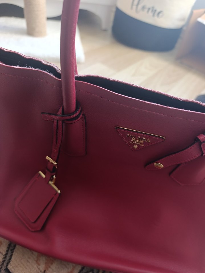 Kırmızı Deri Kadın El Çantası - Görsel 5