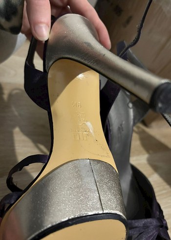 mor renkli Kadın Stiletto Sandalet - Görsel 7