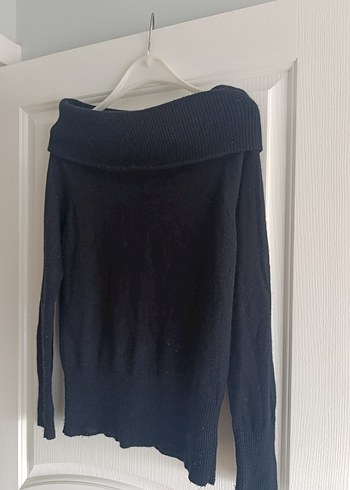 Siyah Kadın Yüksek Yakalı Triko Kazak - Görsel 3