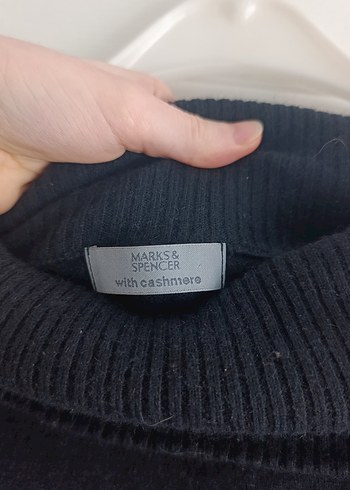 Siyah Kadın Yüksek Yakalı Triko Kazak - Görsel 4