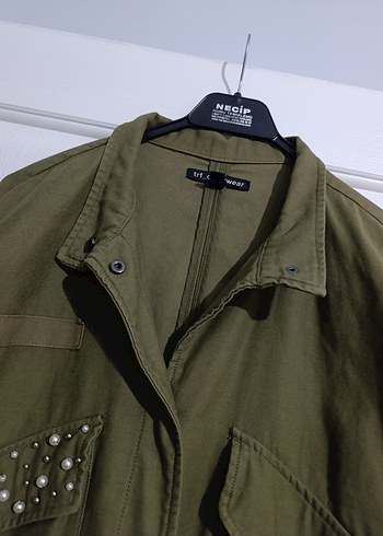 Düğmeli Yeşil Kadın Ceket - Görsel 4