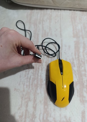 Sarı Kablolu USB Bilgisayar Mouse - Görsel 2