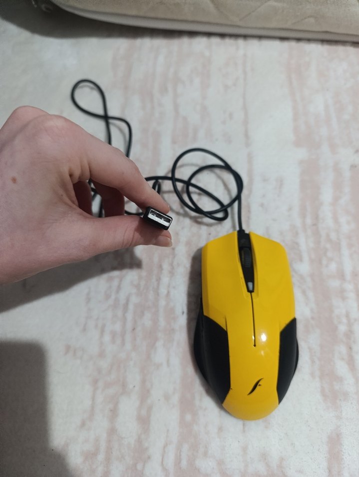 Sarı Kablolu USB Bilgisayar Mouse - Görsel 2