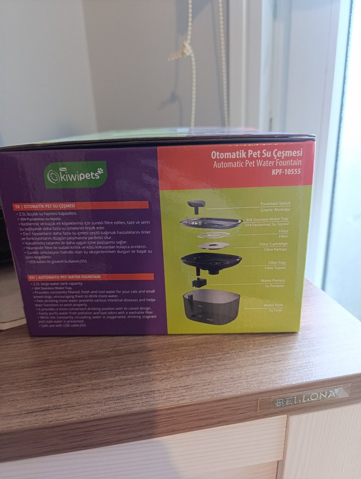 Kiwipets Otomatik Su Pınarı 2.5L Gri - Görsel 2