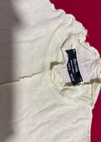 Bebekli Kadın Beyaz Kısa Kollu Keten Gömlek - Görsel 2