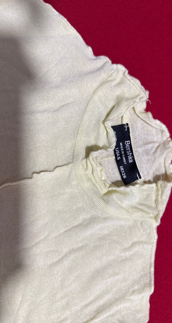 Bebekli Kadın Beyaz Kısa Kollu Keten Gömlek - Görsel 2