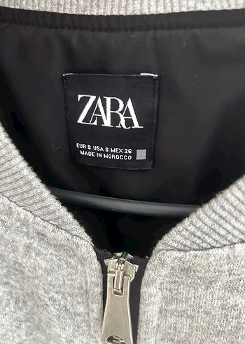 Gri Fermuarlı Kadın Bomber Ceket zara - Görsel 3