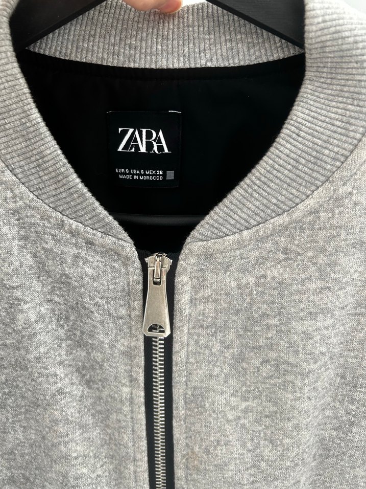 Gri Fermuarlı Kadın Bomber Ceket zara - Görsel 4