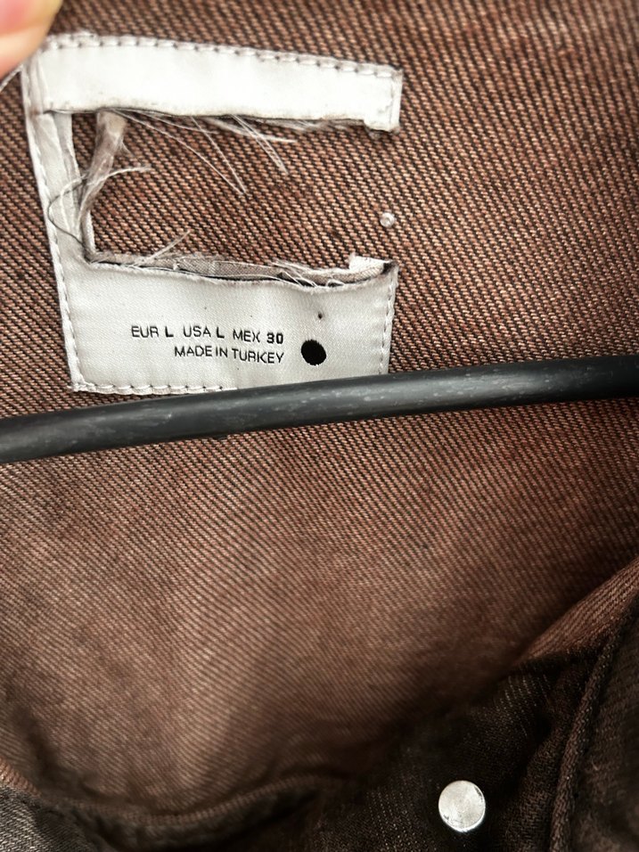 Düğmeli Kahverengi Kadın Denim Ceket zara etiketi kesik - Görsel 2