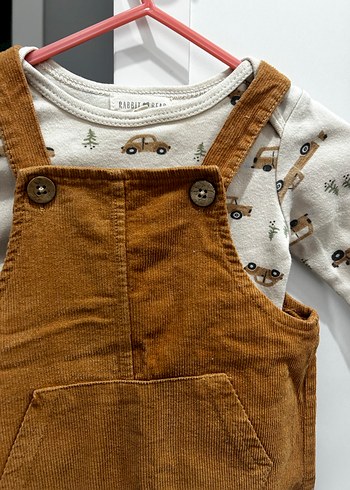 Erkek Çocuk Bol Kesim Kahverengi Tulum - Görsel 2