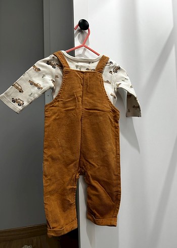 Erkek Çocuk Bol Kesim Kahverengi Tulum - Görsel 4