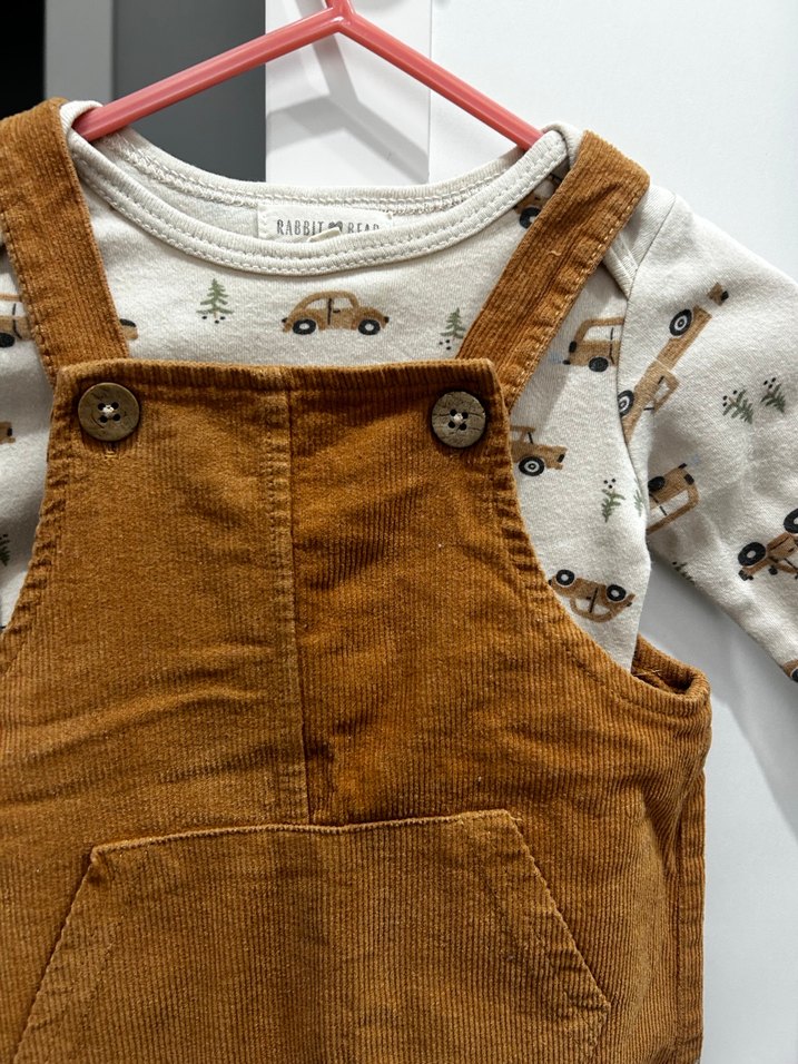 Erkek Çocuk Bol Kesim Kahverengi Tulum - Görsel 2