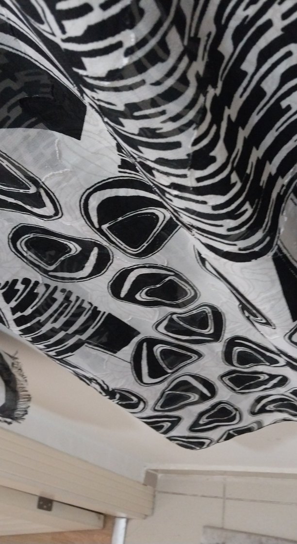 Pareo Şifon Deniz Elbisesi Yarı-Transparan Siyah Beyaz XL- XXL - Görsel 3