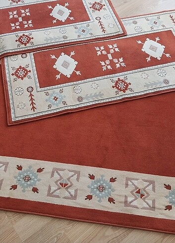 Yünser Hakiki Yün Halı Yolluk Takımı Üçlü Set - Görsel 16