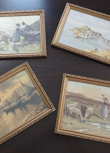#antika #çerçeveli #ahşap #vintage #camlı #resim #tablo
