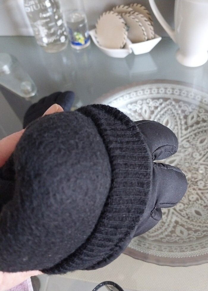 Siyah Kar Kayak Eldiveni Cırtlı İçi Polar Çocuk L beden - Görsel 5