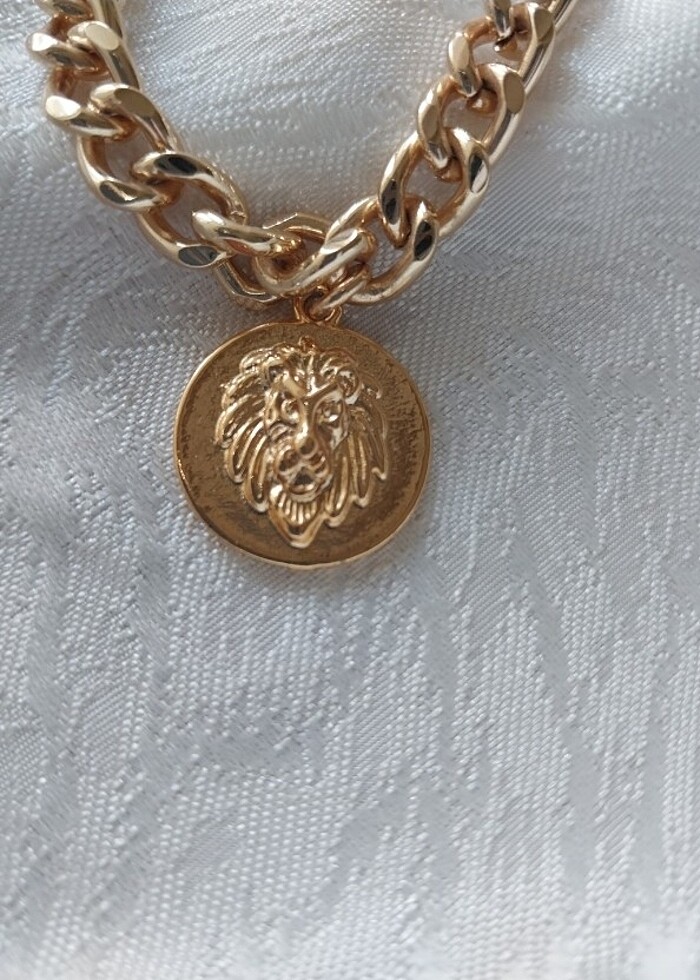 Aslan Burcu Gold Gurme Zincir Bileklik - Görsel 4