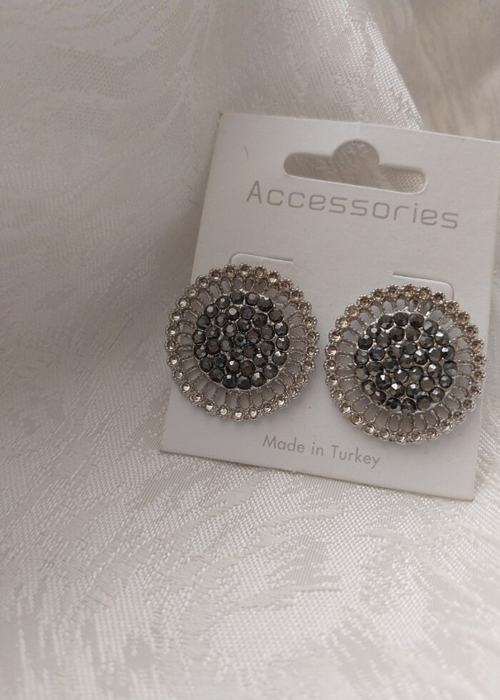 Gümüş Renk Parlak Metal Küpe - Görsel 3