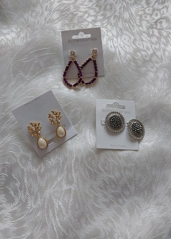 Uzun Mor Taşlı Kadın Küpe 1 adt - Görsel 11