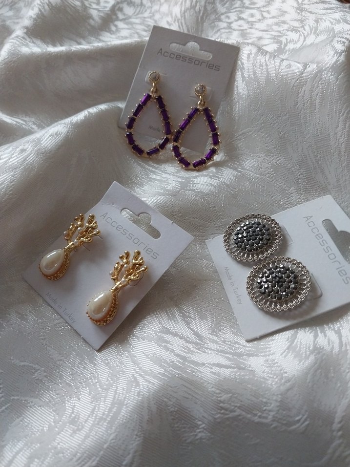 Uzun Mor Taşlı Kadın Küpe 1 adt - Görsel 4