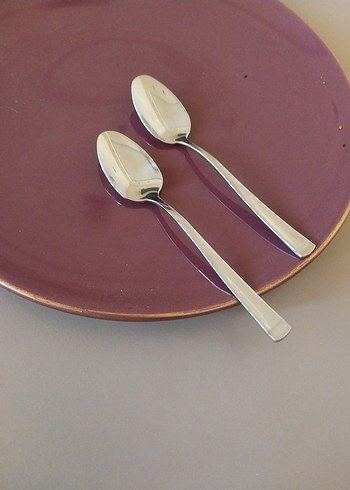 Parlak Gümüş 2'li Hisar Kaşık Çay Kaşığı - Görsel 3