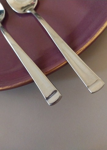 Parlak Gümüş 2'li Hisar Kaşık Çay Kaşığı - Görsel 2