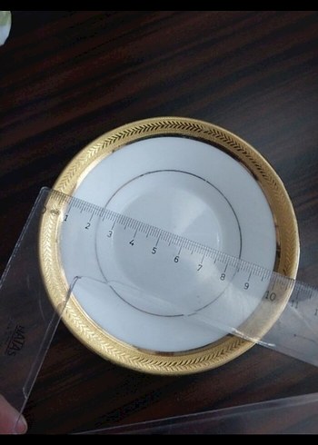 Antika Altın Kenarlı Beyaz Tabak - Görsel 2