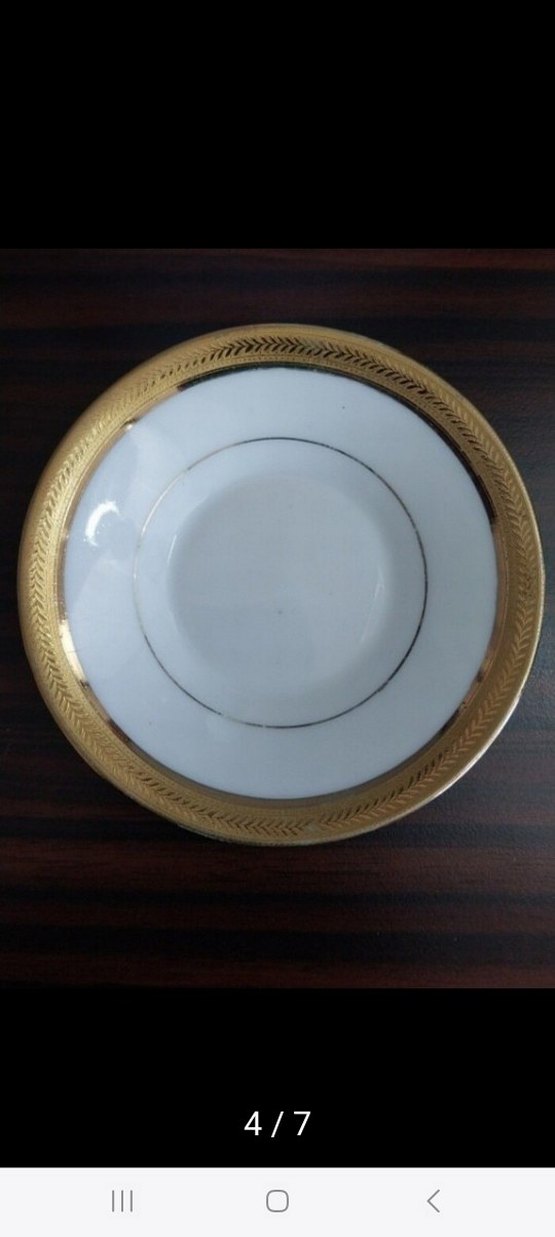 Antika Altın Kenarlı Beyaz Tabak - Görsel 4