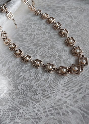 İncili zincir kolye 1 metre - Görsel 2