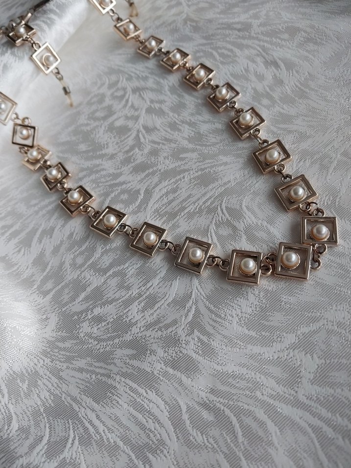 İncili zincir kolye 1 metre - Görsel 2