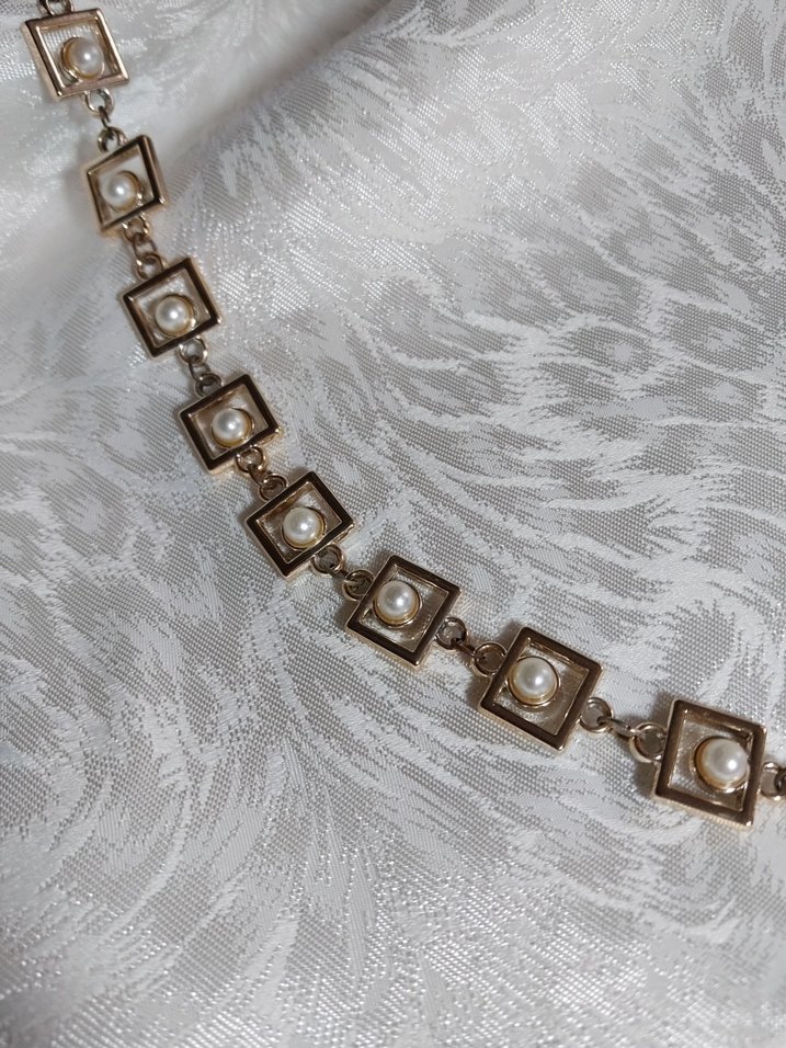 İncili zincir kolye 1 metre - Görsel 5