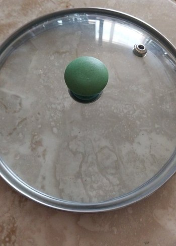 14 cm Yeşil Kulplu Kaçerola Tava Sosluk Tencere Kapağı Cam Kapak - Görsel 7