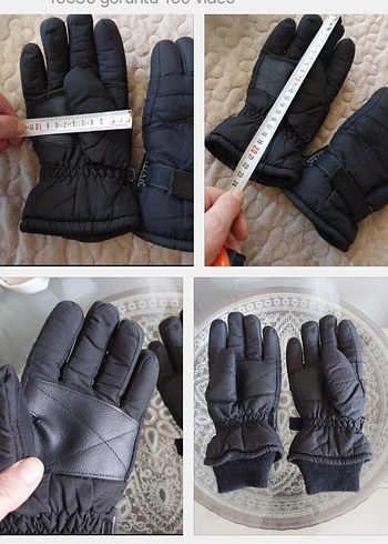 Erkek Çocuk Siyah Kar Kayak Eldiven L beden - Görsel 7