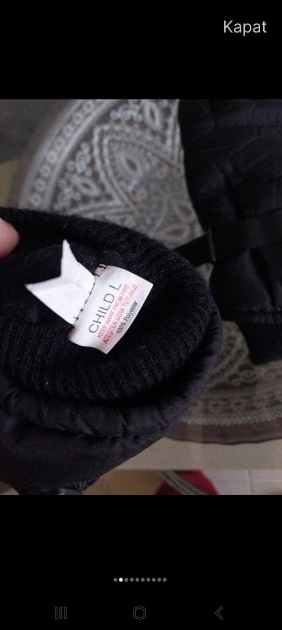 Erkek Çocuk Siyah Kar Kayak Eldiven L beden - Görsel 3
