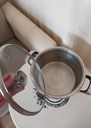 Cam Kapak Paslanmaz Tencere 24x14 cm Bilge Çelik Çift Taban - Görsel 8